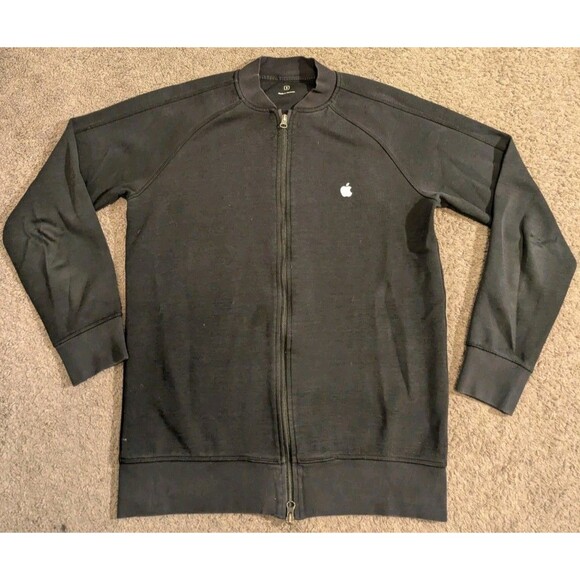 Apple Store Employee Black Full Zip Bomber Track Jacket Men's Small - Picture 1 of 5